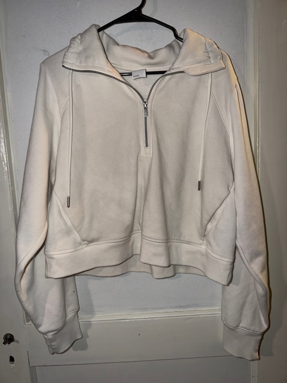 all in motion White Cropped Half-Zip Hoodie